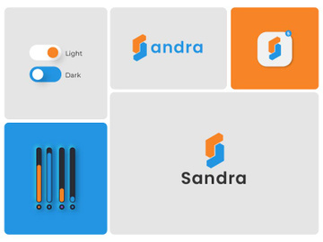 Modern Letter S Logo Design With Mobile App Icon - Lettermark logo