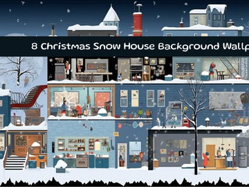 Christmas Snow House Background