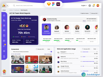 Admin Teams Work Reports Tracking Web UI Template