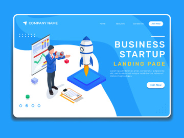 Business startup illustration. Landing page template.