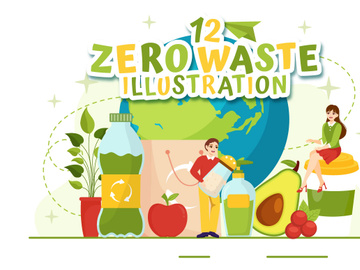 12 Zero Waste Vector Illustration