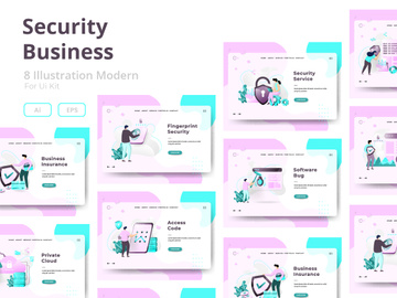 Security Business sets Illustration