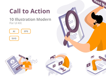 Call to Action flat Illustration