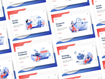 Business Online Marketing flat illustration