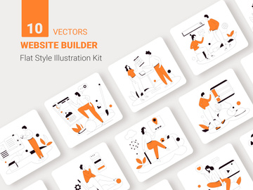 Website Builder Vector Illustration Flat Line