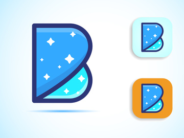 Abstract initial alphabet B logo design. Multi-color gradient letter icon vector illustration.