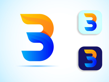 Abstract initial alphabet B logo design. Multi-color gradient letter icon vector illustration.