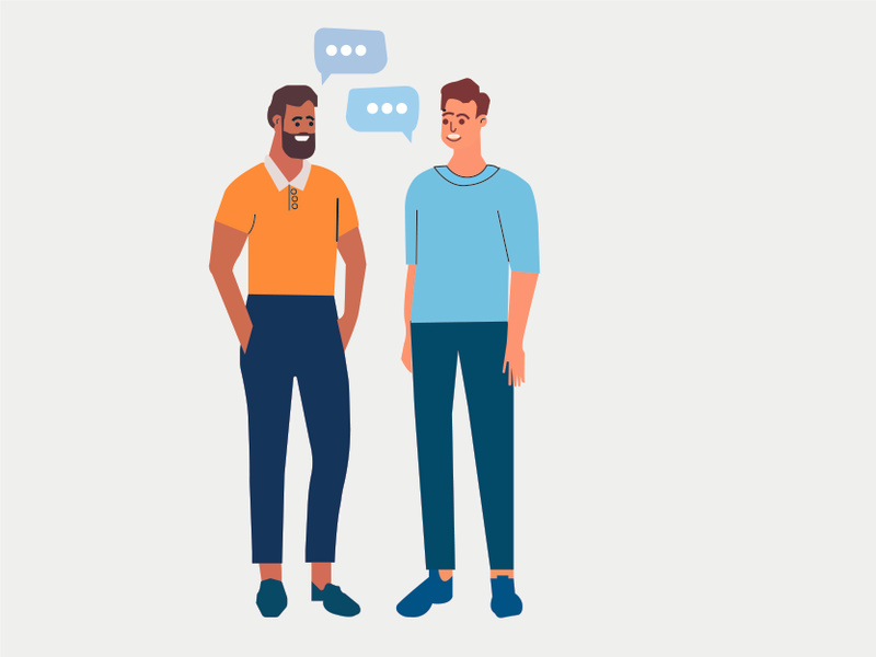 Two man talking with each other 2D design in Adobe ~ EpicPxls