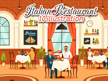10 Italian Food Restaurant Illustration