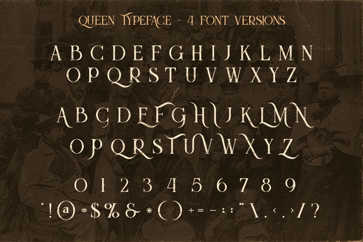 Queen Inline Grunge - 免费字体(Queen Inline Grunge - Free Font)插图2