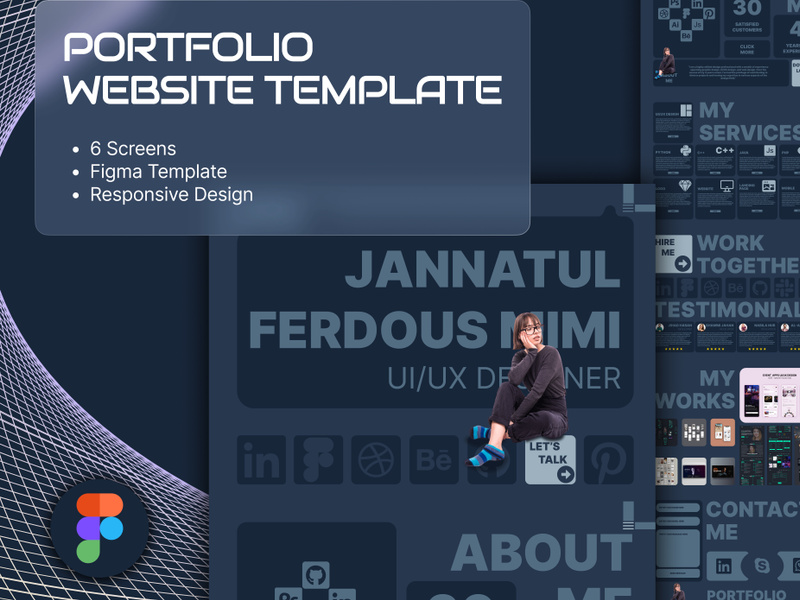 PERSONAL PORTFOLIO WEBSITE LANDING PAGE TEMPLATE DESIGN by ~ EpicPxls