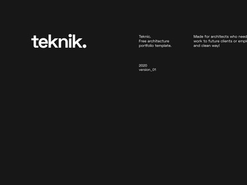 Teknik | Free Architecture Portfolio Template