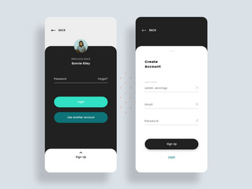 Signin and Signup screens for Mobile app