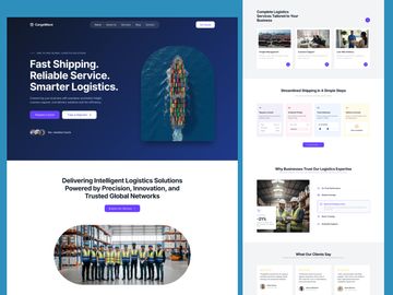 CargoWave Logistics Website Design | Modern Shipping & Freight