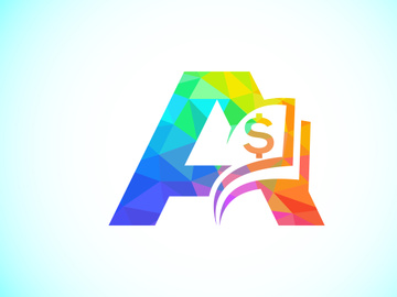 Finance and accounting logo low poly art style design vector template, Business finance logo