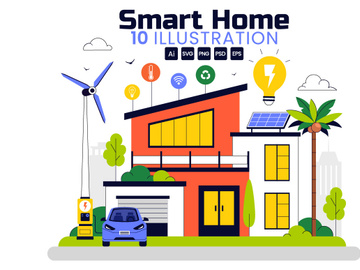 10 Eco Friendly Smart Home Illustration