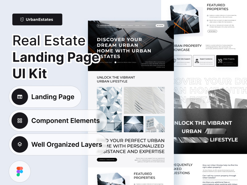 Urban Estates | Real Estate Landing Page UI Kit by ~ EpicPxls