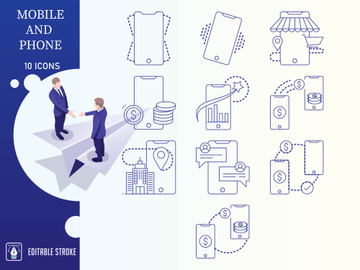 Outline : Mobile and Phone Icon set