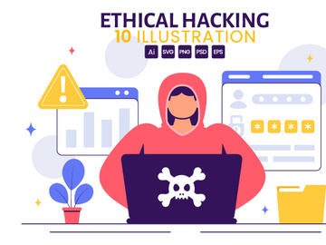 10 Cybersecurity Ethical Hacking Illustration