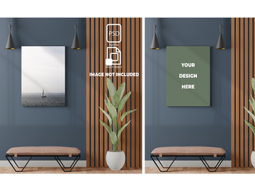 Interior concept in a frame mockup