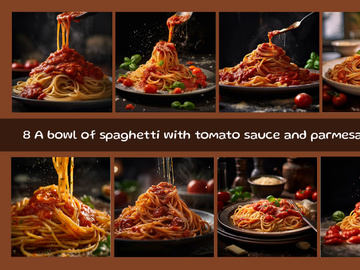 A bowl of spaghetti with tomato sauce and parmesan cheese