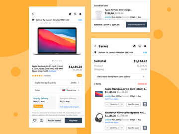 E-commerce mobile app screen UI Design