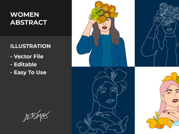 Woman With Flower in Head Vector Bundle