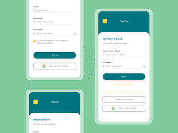 Sign in and Sign up screens concept