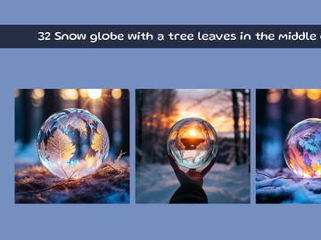 Snow globe with a tree leaves