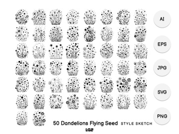 Dandelions Flying Seed Element Icon