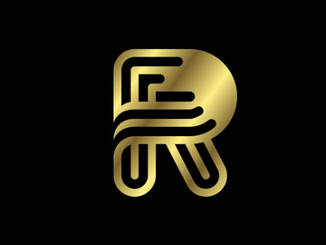 Golden capital letter. Graphic alphabet symbol for logo, Poster, Invitation. vector illustration