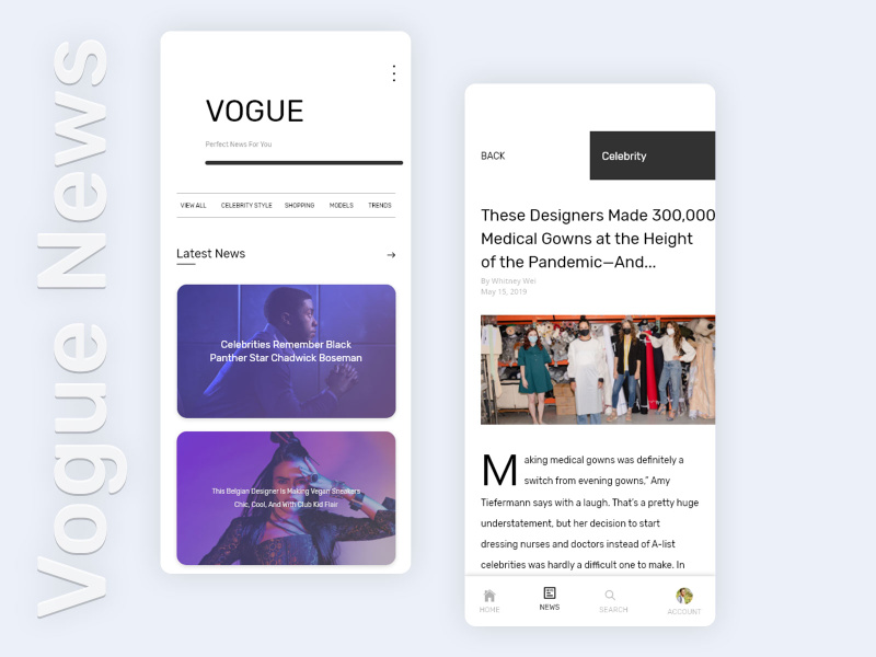 VOGUE News App Ui kit by Scrillo Designers ~ EpicPxls