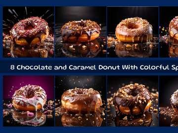 Chocolate and Caramel Donut With Colorful Sprinkles