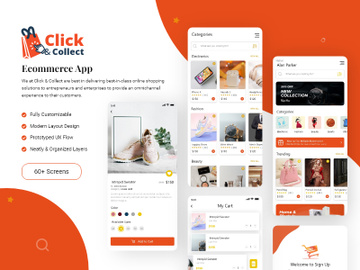 Click & Collect App - Adobe XD Mobile UI Kit