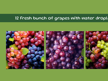 Fresh bunch of grapes with water droplets