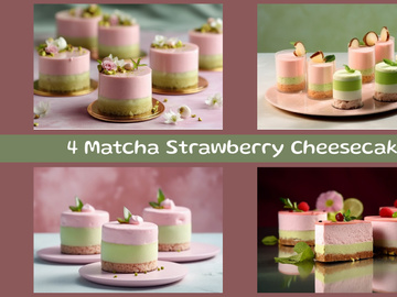 Matcha Strawberry Cheesecake