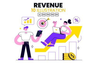 10 Revenue Vector Illustration