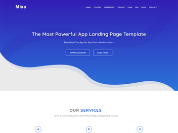 Mixa App Landing Page Template