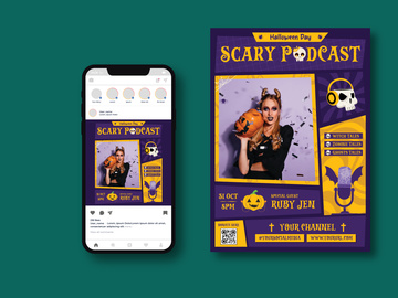 Scary Podcast Flyer