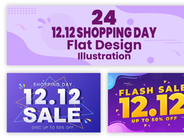 24 Special 12.12 Shopping Day Banner Sale Illustration