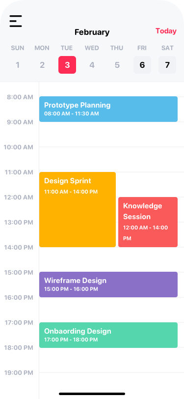 Zeiterfassungs-App - Kostenloses Sketch UI Kit