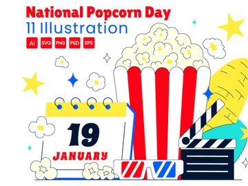 11 National Popcorn Day Illustration
