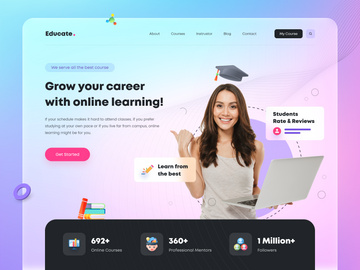 Online eLearning Web App Design