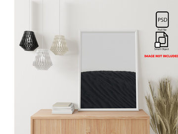Interior concept in a frame mockup