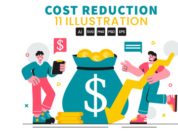 11 Cost Reduction Business Illustration