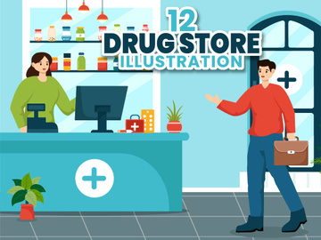 12 Drug Store Illustration