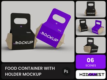 Food Container with Holder Mockup
