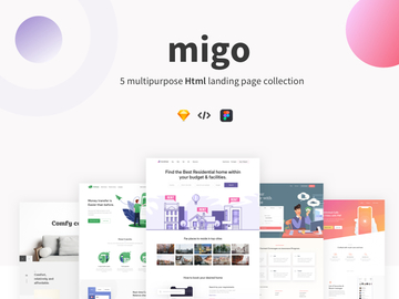 Migo app landing page pack