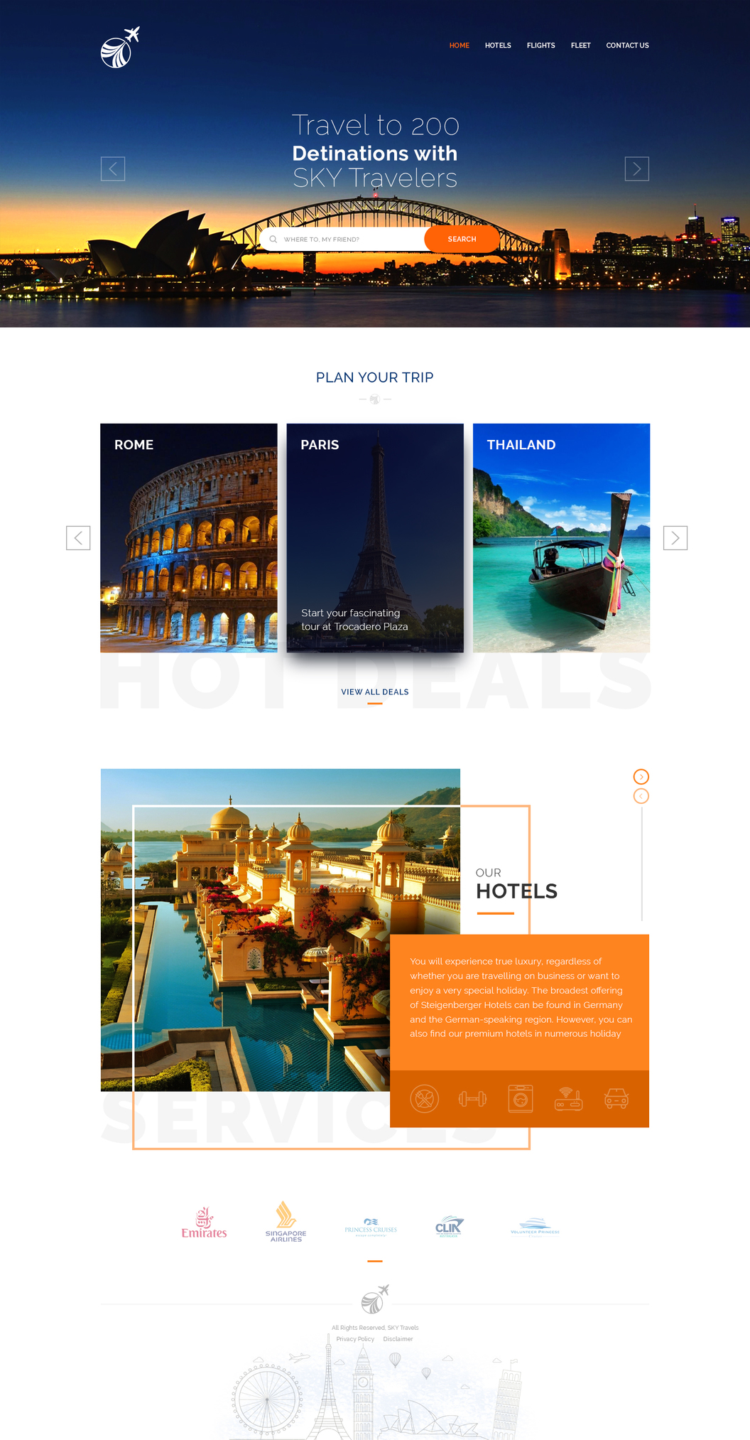 FREE PSD Travel Landing Page