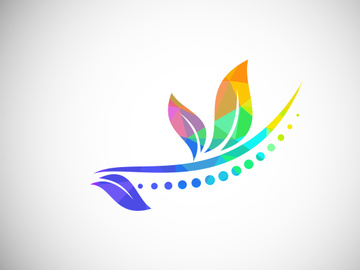 Low Poly Medical Chiropractic Concept Logo Design Template